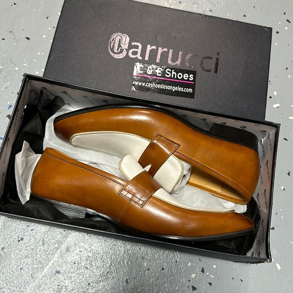 Carrucci Leather Brown Men’s Oxford Loafers Shoes, size 9.5 - Picture 5 of 8